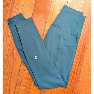 Lululemon Women's Forest Green Leggings, Size 4, Nylon Blend, Comfy. Athletic